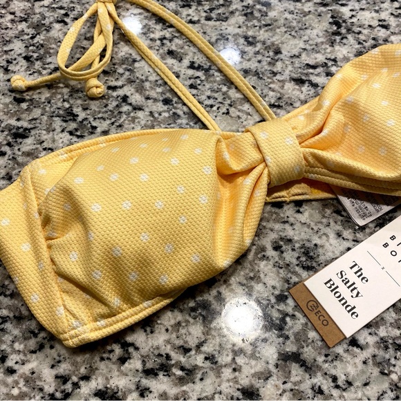 Billabong x Salty Blonde Yellow Polka Dot Bikini Set Size XL New with Tags - Picture 5 of 13